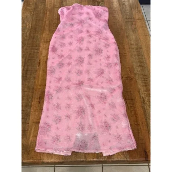 LoveShackFancy Stasia Sequin Dress Sz 2 Love Shack Fancy Flamenco Pink Ethereal - Picture 3 of 16